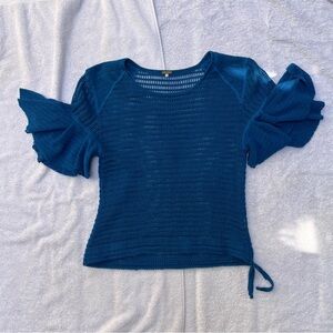 Free People Blue knit top, size small